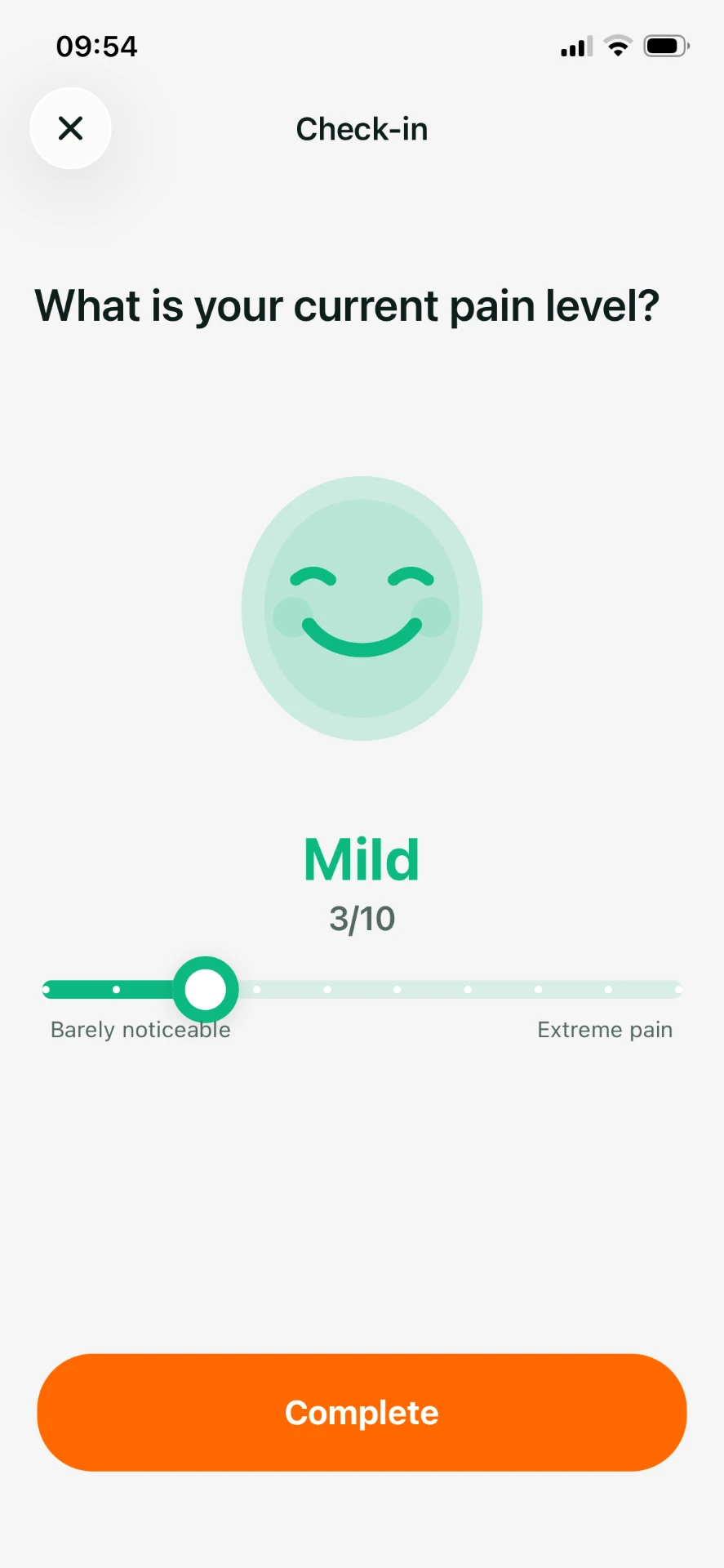 Vitala patient app: Pain tracking