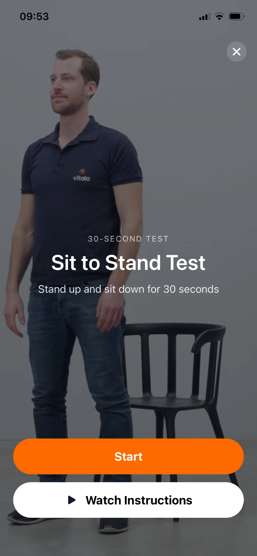 Vitala patient app: Sit-to-stand test