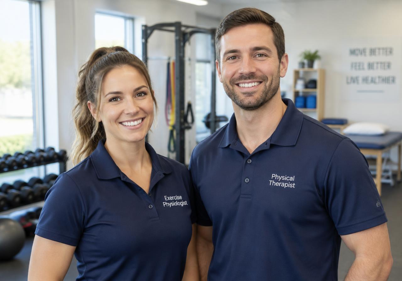 A physical therapist and an exercise physiologist from the coaching team